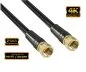 Mobile Preview: DINIC Premium SAT coaxial cable F male to male, DINIC Dubai Range, gold plated, black, length 1.00m, DINIC box